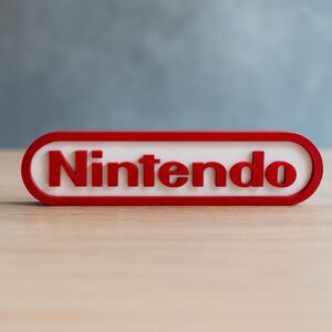 Retro Nintendo Style 3D Printed Sign Classic Gaming Inspired Wall Shelf Decor